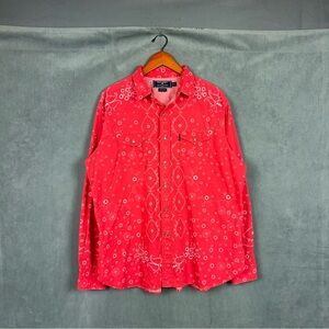 Vintage Polo Sport Ralph Lauren Western Pearl Snap Shirt Mens Size XL Faded RARE